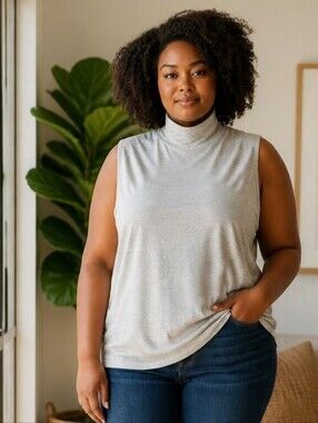 Croft & Barrow Gray Sleeveless Tunic Plus Size 3X